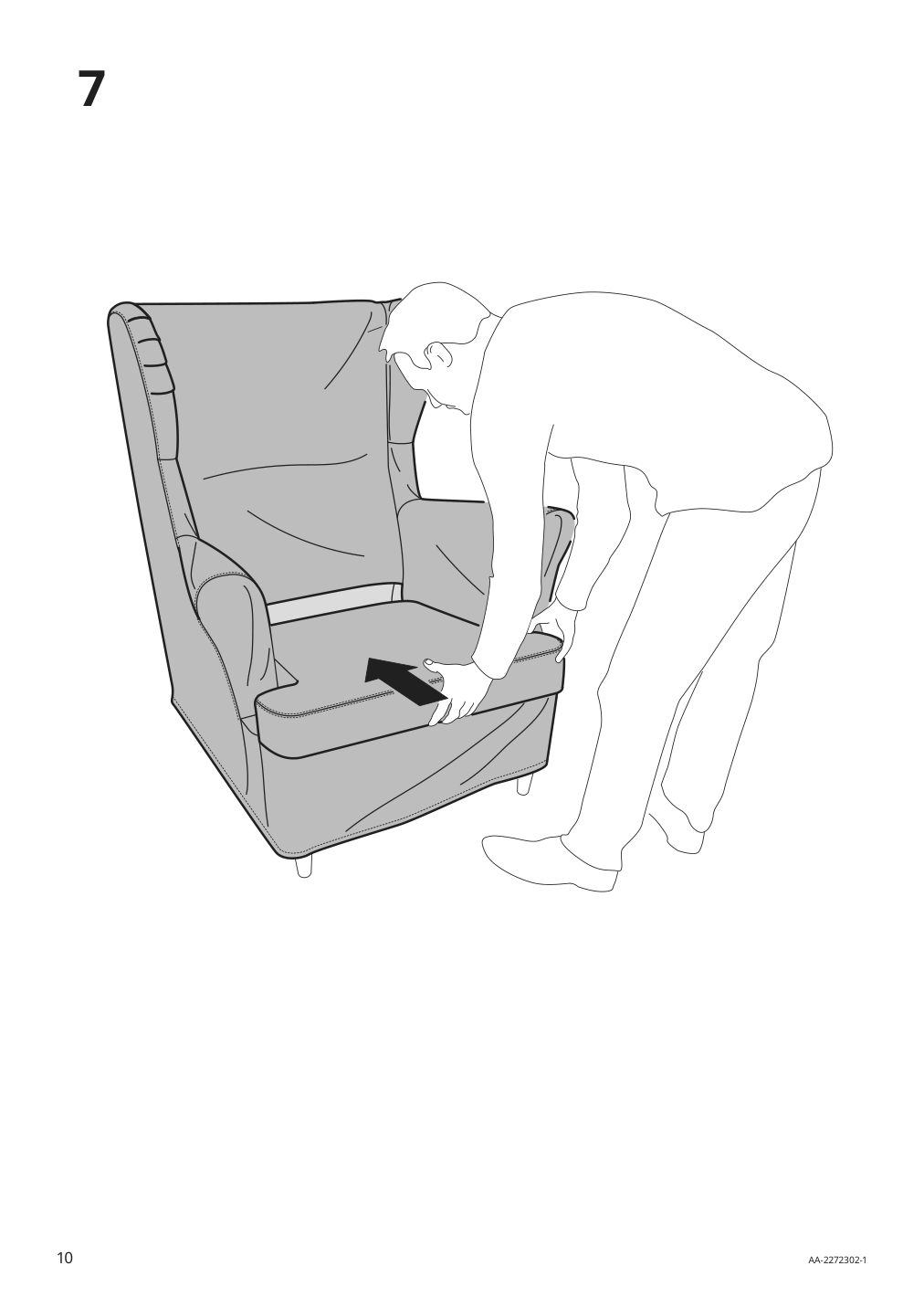 Assembly instructions for IKEA Strandmon slipcover for wing chair risane natural | Page 10 - IKEA STRANDMON slipcover for wing chair 505.118.43