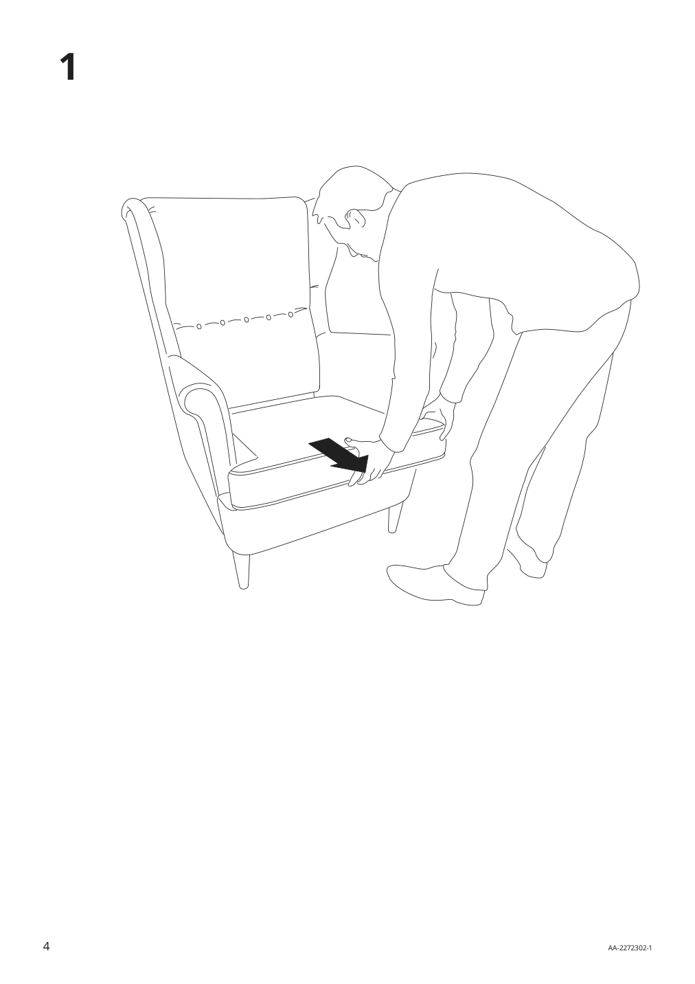 Assembly instructions for IKEA Strandmon slipcover for wing chair risane natural | Page 4 - IKEA STRANDMON slipcover for wing chair 505.118.43