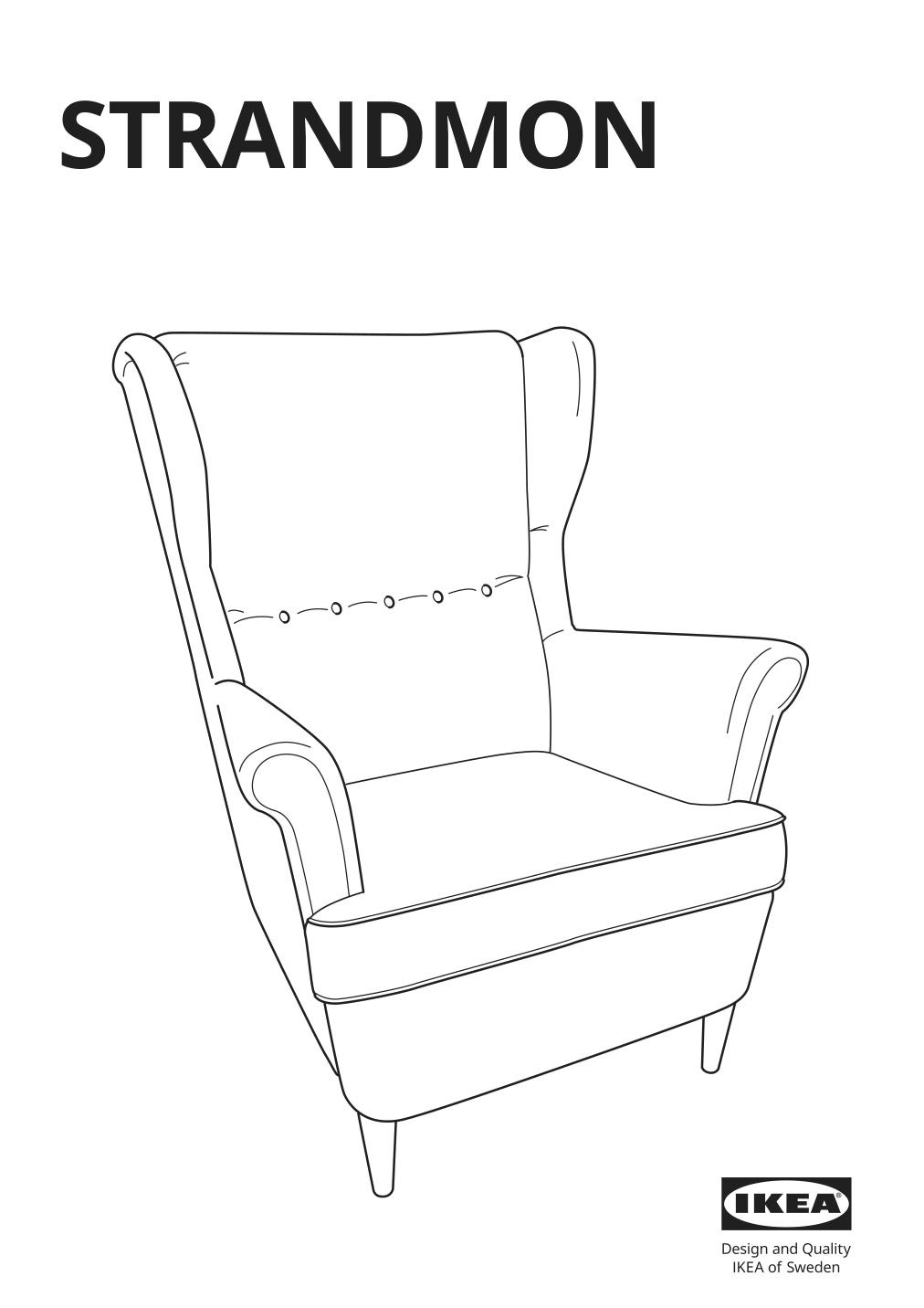 Assembly instructions for IKEA Strandmon wing chair skiftebo yellow | Page 1 - IKEA STRANDMON wing chair 903.618.94