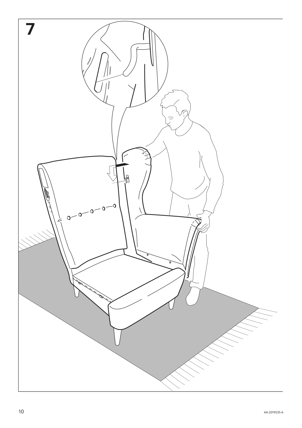 Assembly instructions for IKEA Strandmon wing chair kelinge beige | Page 10 - IKEA STRANDMON armchair and ottoman 794.839.05