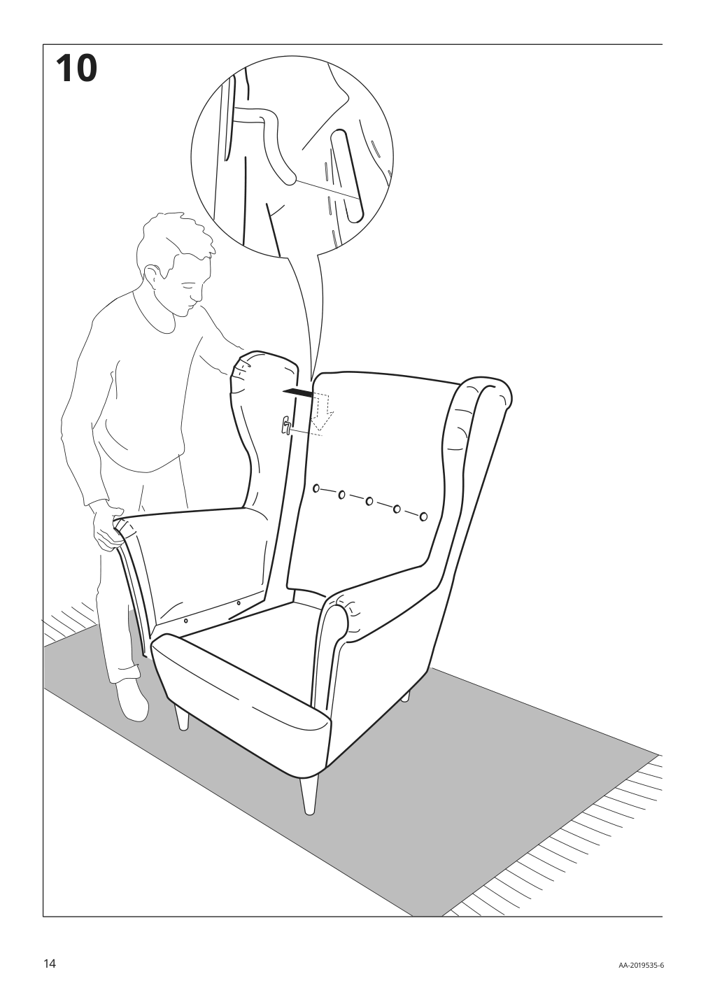 Assembly instructions for IKEA Strandmon wing chair skiftebo yellow | Page 14 - IKEA STRANDMON armchair and ottoman 594.839.06