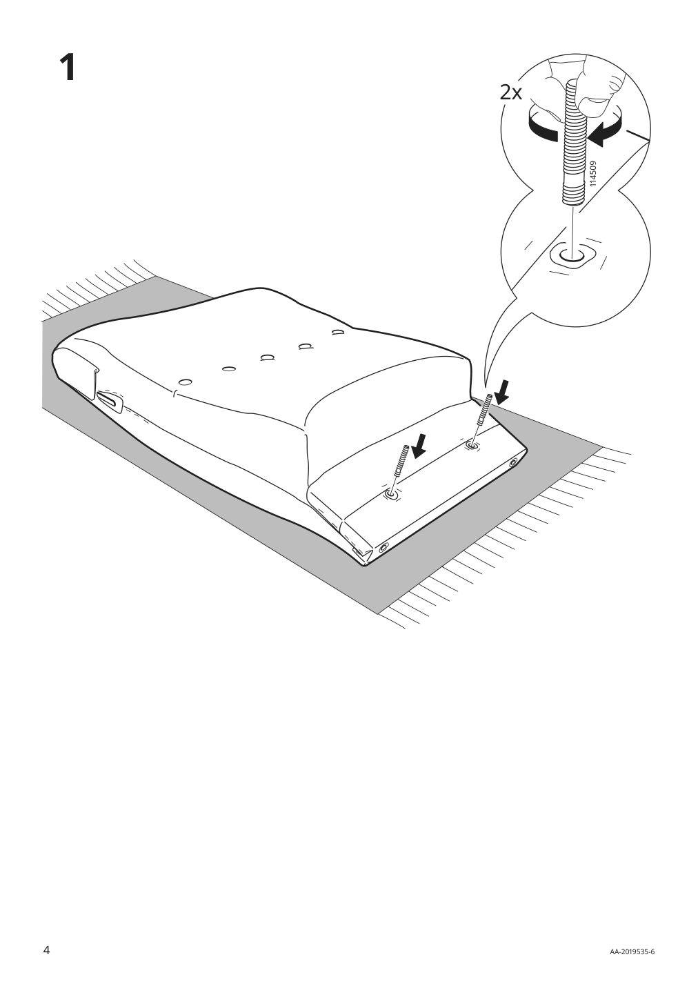 Assembly instructions for IKEA Strandmon wing chair skiftebo yellow | Page 4 - IKEA STRANDMON armchair and ottoman 594.839.06