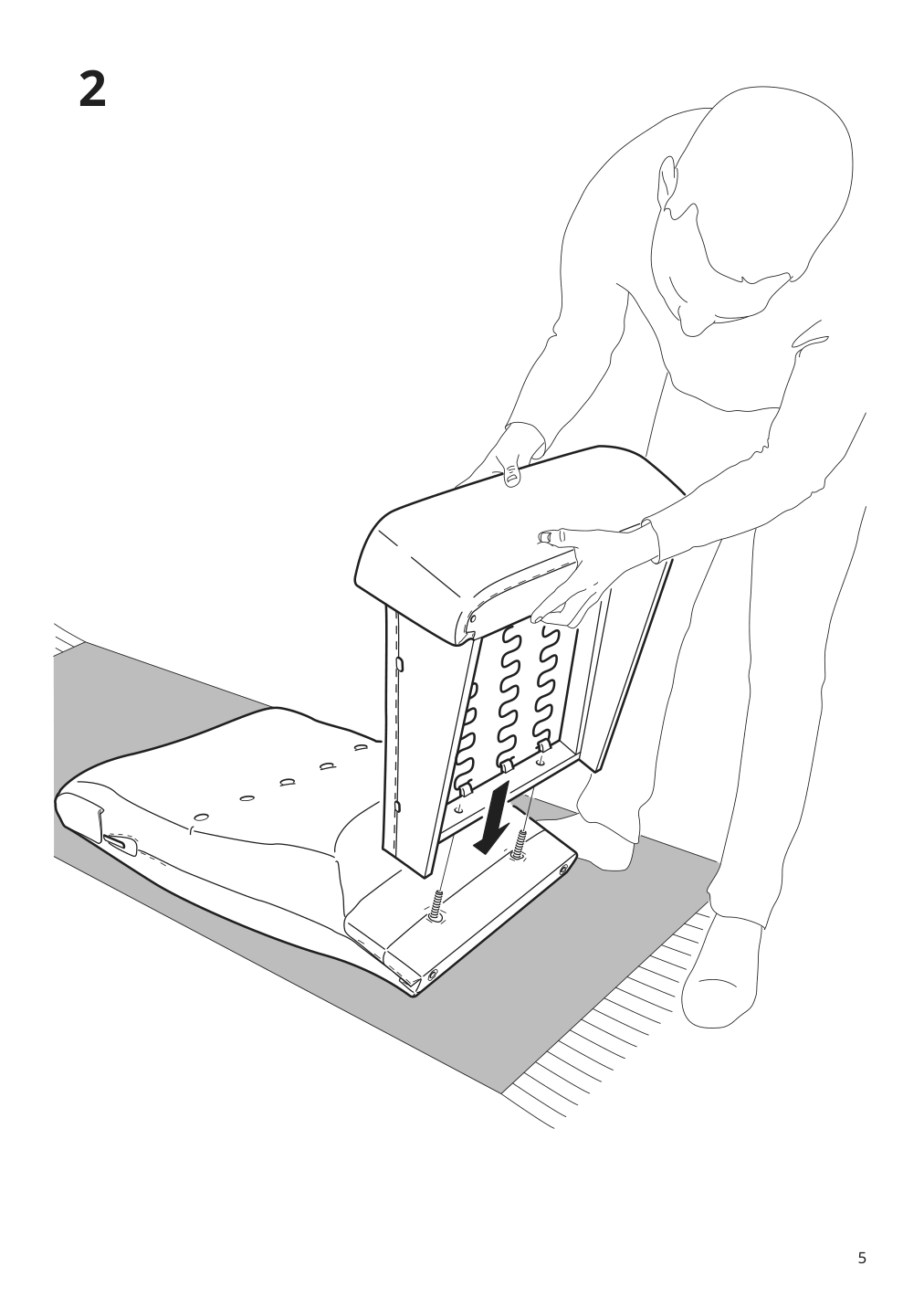 Assembly instructions for IKEA Strandmon wing chair kelinge beige | Page 5 - IKEA STRANDMON armchair and ottoman 794.839.05