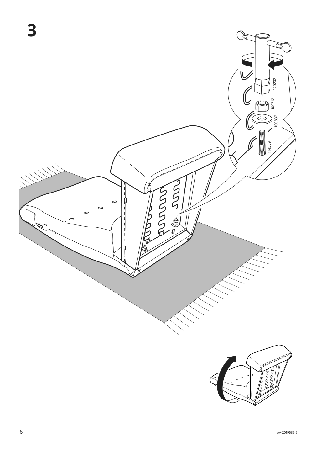 Assembly instructions for IKEA Strandmon wing chair grann bomstad dark brown | Page 6 - IKEA STRANDMON wing chair 004.946.38