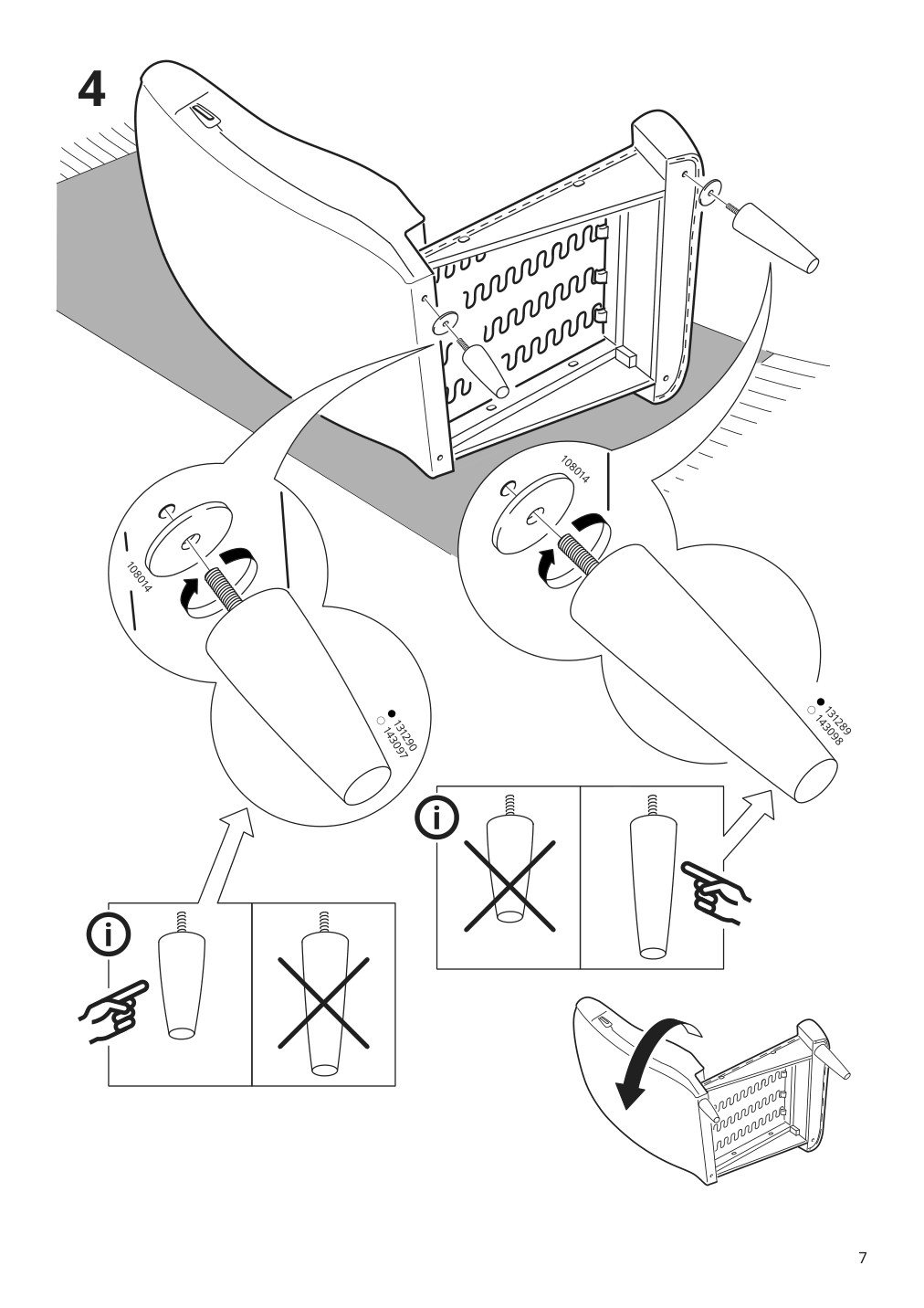 Assembly instructions for IKEA Strandmon wing chair skiftebo yellow | Page 7 - IKEA STRANDMON armchair and ottoman 594.839.06