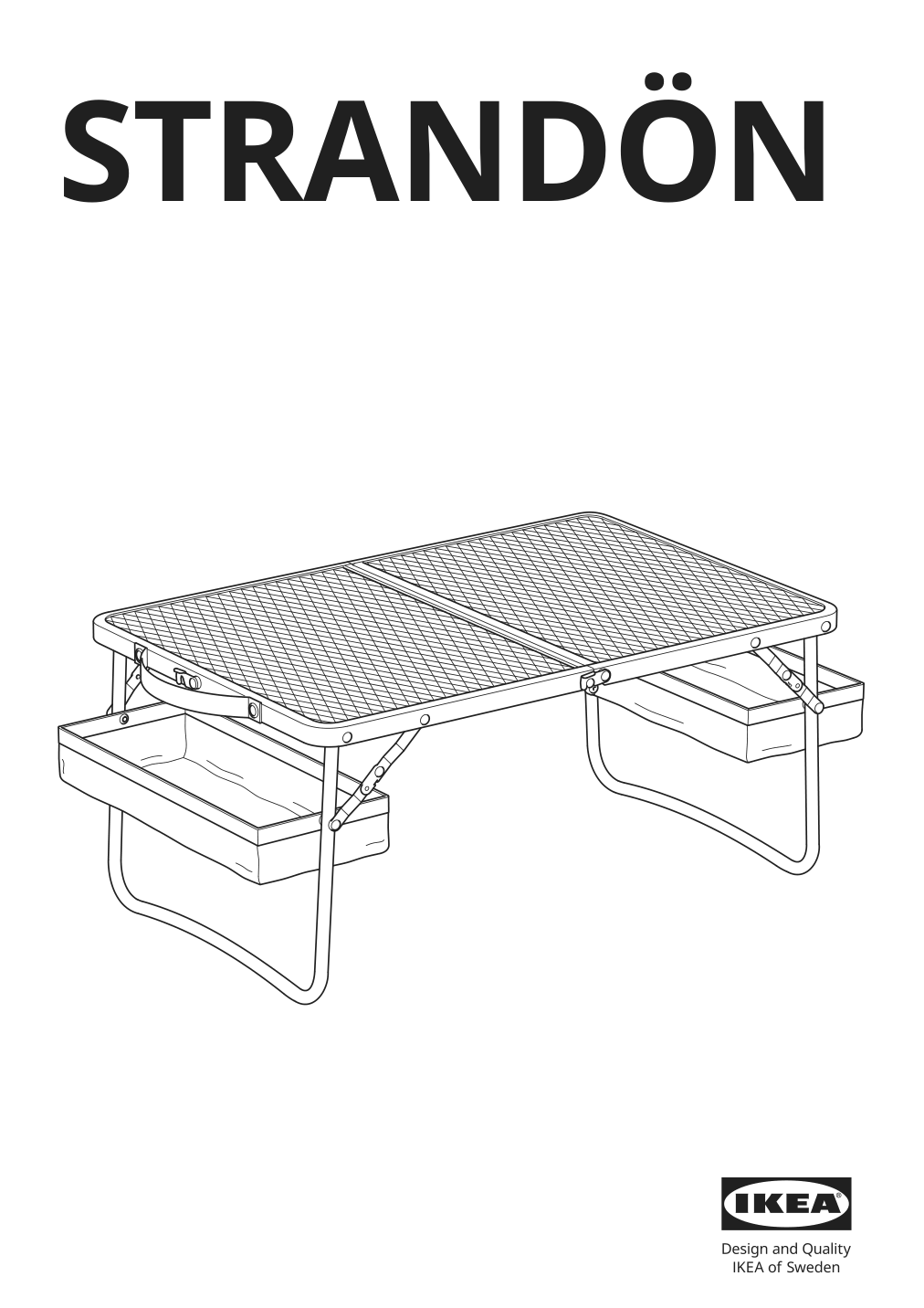 Assembly instructions for IKEA Strandoen folding table blue | Page 1 - IKEA STRANDÖN folding table 205.758.36