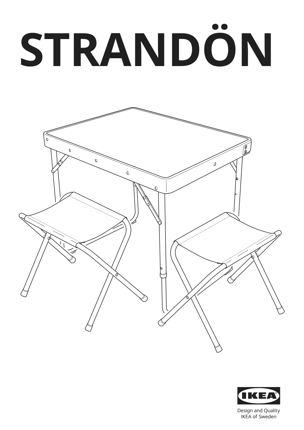 Assembly instructions for IKEA Strandoen folding table set green | Page 1 - IKEA STRANDÖN folding table set 505.758.30