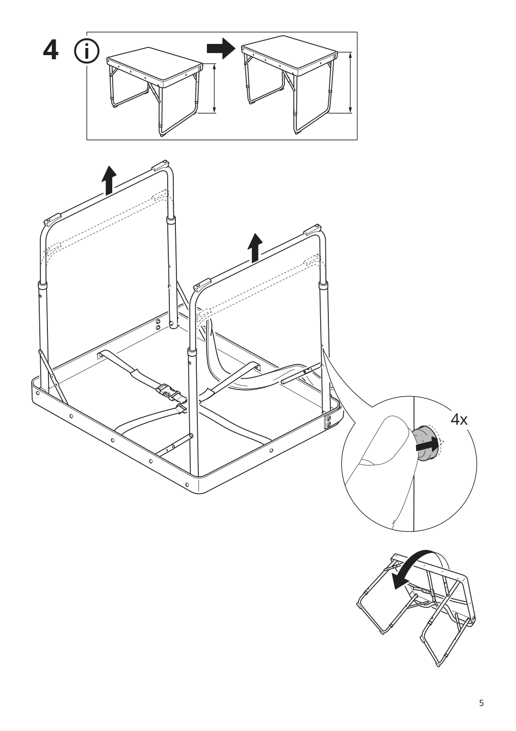 Assembly instructions for IKEA Strandoen folding table set green | Page 5 - IKEA STRANDÖN folding table set 505.758.30