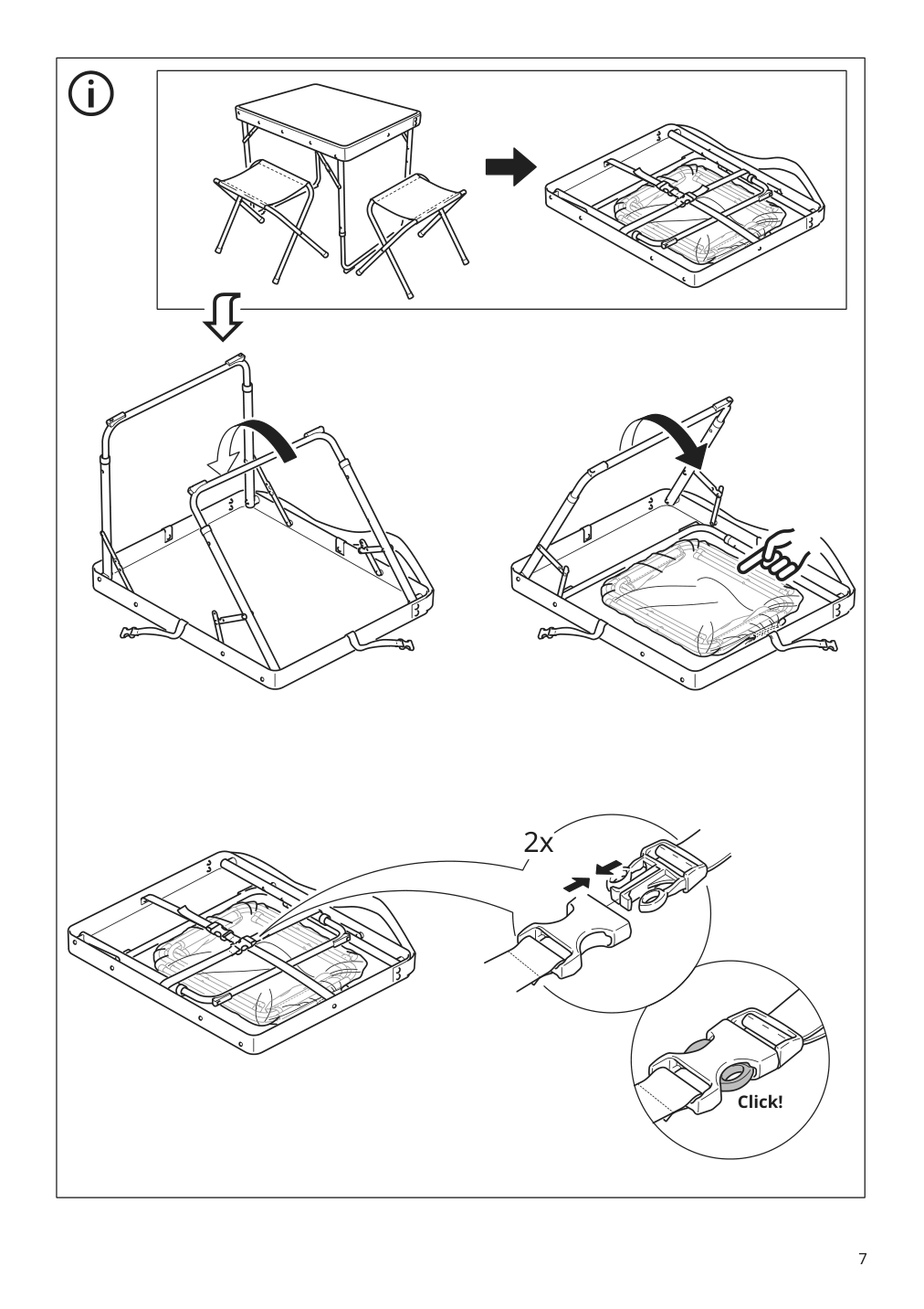 Assembly instructions for IKEA Strandoen folding table set green | Page 7 - IKEA STRANDÖN folding table set 505.758.30