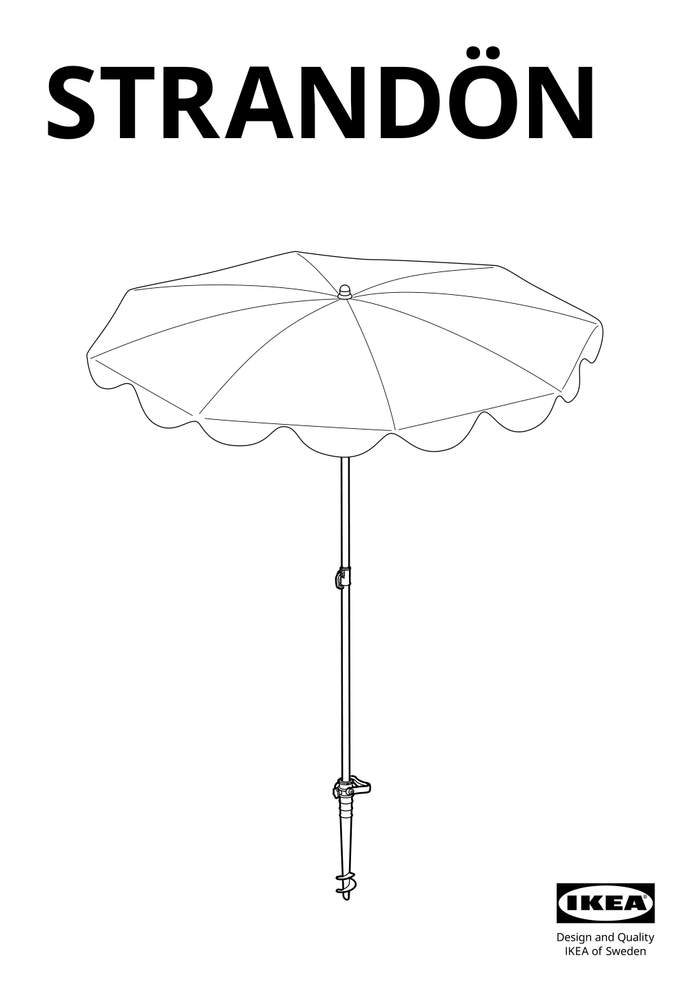 Assembly instructions for IKEA Strandoen umbrella yellow white dotted | Page 1 - IKEA STRANDÖN umbrella 705.227.65