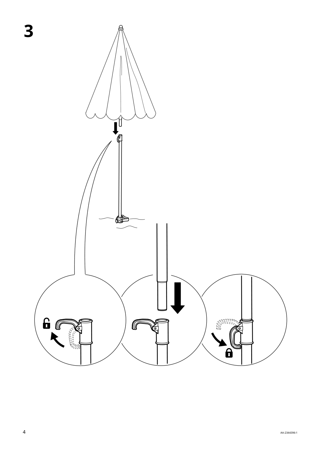 Assembly instructions for IKEA Strandoen umbrella yellow white dotted | Page 4 - IKEA STRANDÖN umbrella 705.227.65