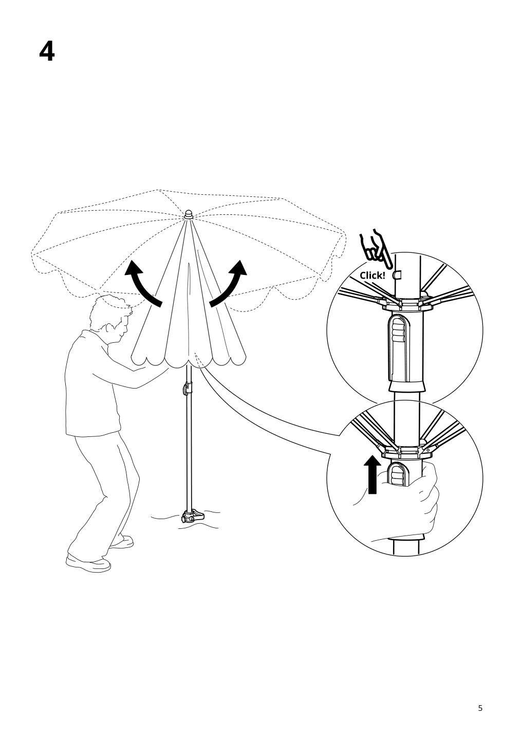 Assembly instructions for IKEA Strandoen umbrella yellow white dotted | Page 5 - IKEA STRANDÖN umbrella 705.227.65