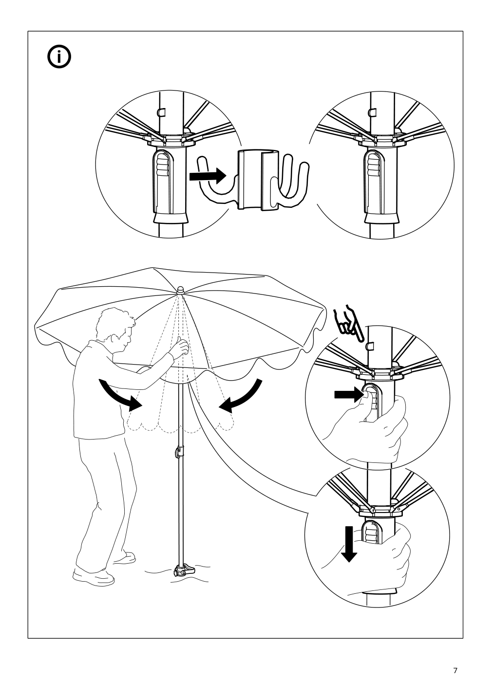 Assembly instructions for IKEA Strandoen umbrella yellow white dotted | Page 7 - IKEA STRANDÖN umbrella 705.227.65