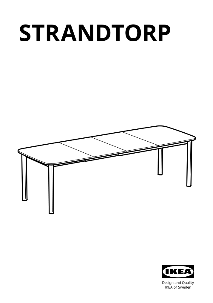 Assembly instructions for IKEA Strandtorp extendable table brown | Page 1 - IKEA STRANDTORP / TOBIAS table and 4 chairs 494.848.93