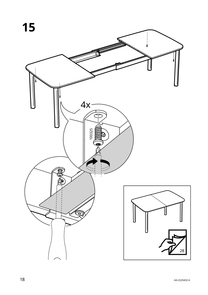 Assembly instructions for IKEA Strandtorp extendable table brown | Page 18 - IKEA STRANDTORP / TOBIAS table and 4 chairs 494.848.93