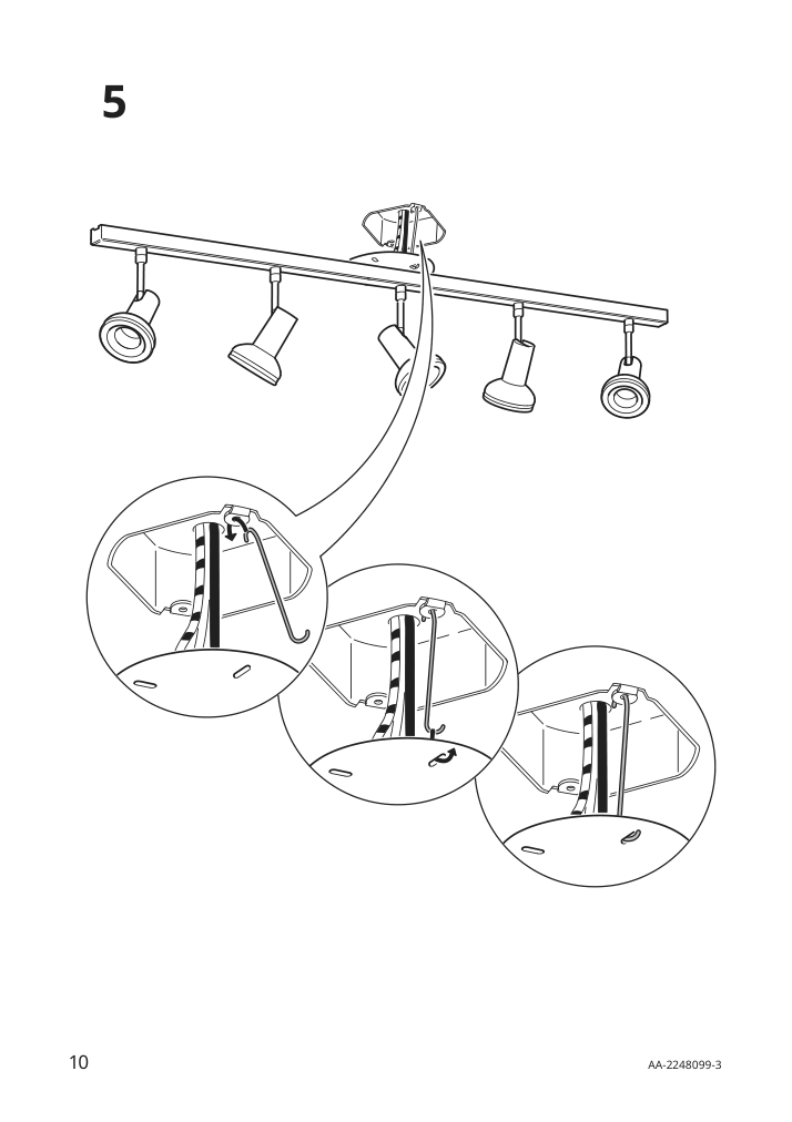 Assembly instructions for IKEA Stratosfaer ceiling light with 5 spotlights white chrome plated | Page 10 - IKEA STRATOSFÄR ceiling light with 5 spotlights 604.596.89