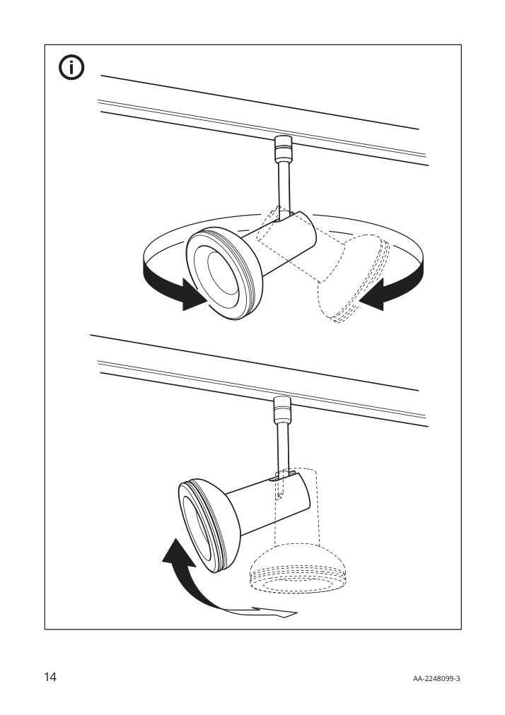 Assembly instructions for IKEA Stratosfaer ceiling light with 5 spotlights white chrome plated | Page 14 - IKEA STRATOSFÄR ceiling light with 5 spotlights 604.596.89