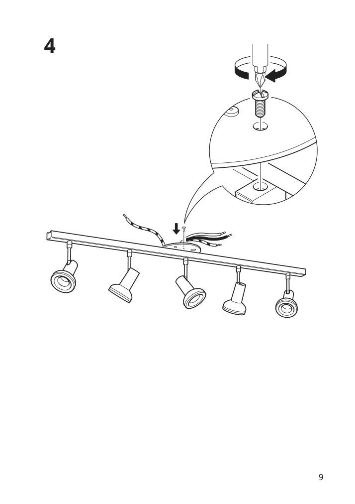 Assembly instructions for IKEA Stratosfaer ceiling light with 5 spotlights white chrome plated | Page 9 - IKEA STRATOSFÄR ceiling light with 5 spotlights 604.596.89