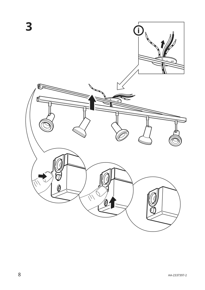 Assembly instructions for IKEA Stratosfaer ceiling light with 5 spotlights white chrome plated | Page 8 - IKEA STRATOSFÄR ceiling light with 5 spotlights 604.596.89