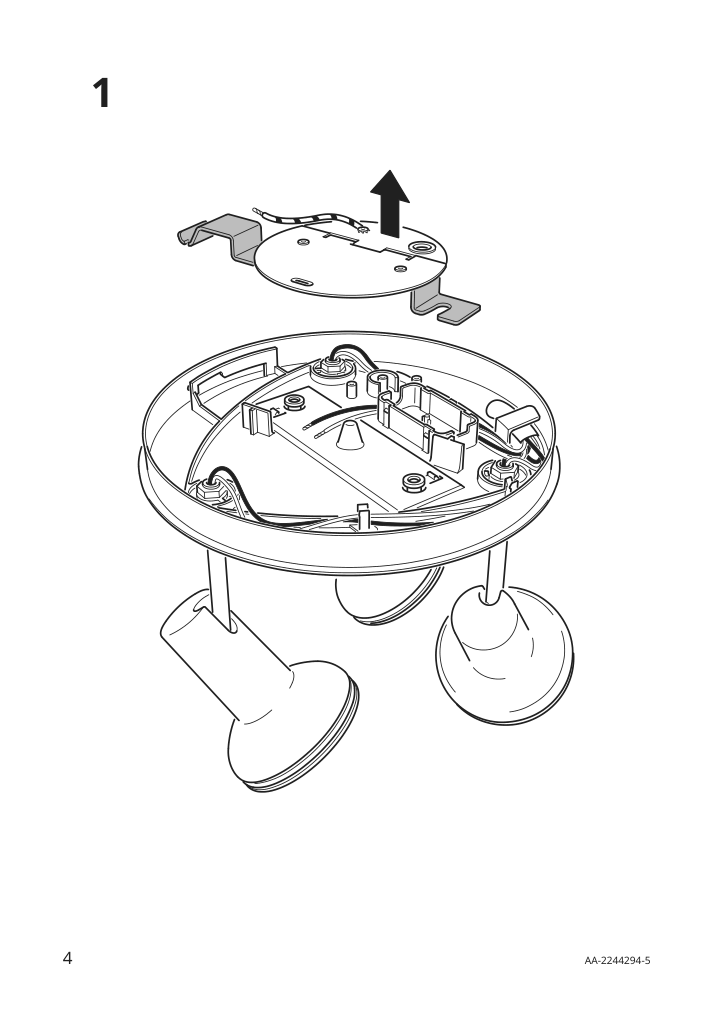 Assembly instructions for IKEA Stratosfaer ceiling spotlight with 3 lights white chrome plated | Page 4 - IKEA STRATOSFÄR ceiling spotlight with 3 lights 904.780.83