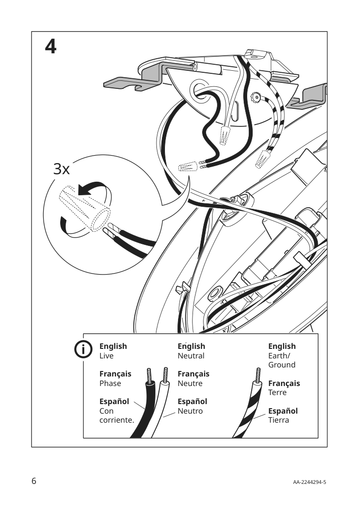 Assembly instructions for IKEA Stratosfaer ceiling spotlight with 3 lights white chrome plated | Page 6 - IKEA STRATOSFÄR ceiling spotlight with 3 lights 904.780.83