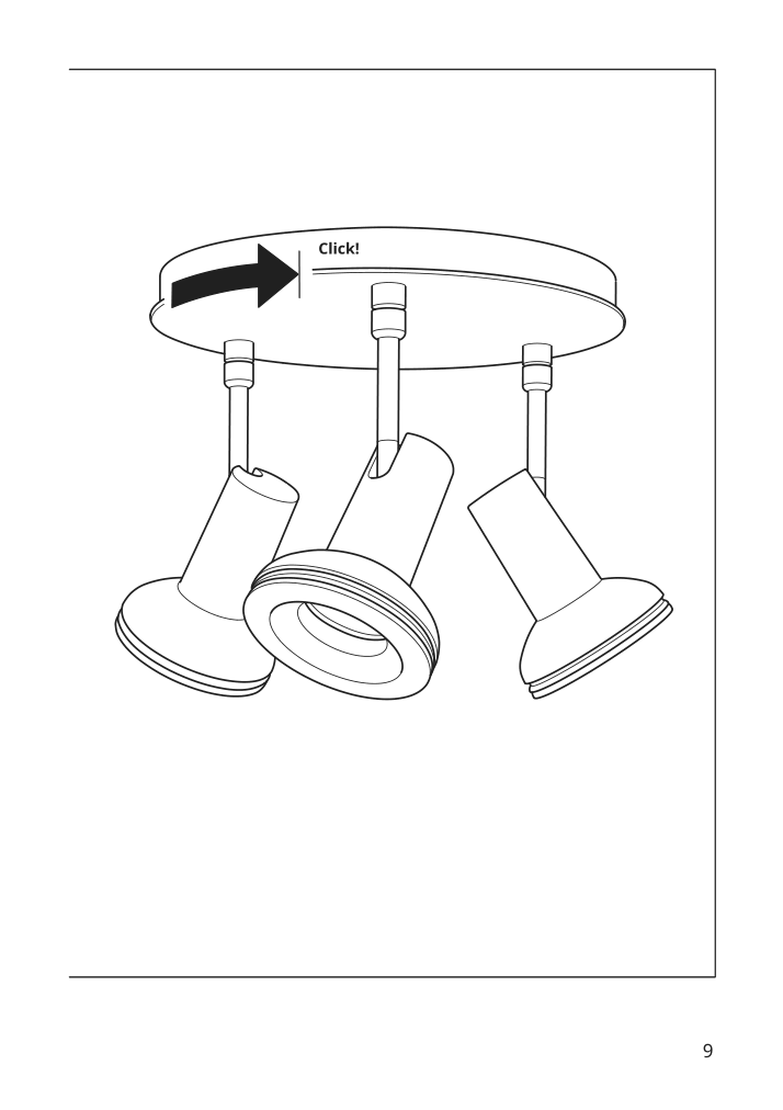 Assembly instructions for IKEA Stratosfaer ceiling spotlight with 3 lights white chrome plated | Page 9 - IKEA STRATOSFÄR ceiling spotlight with 3 lights 904.780.83