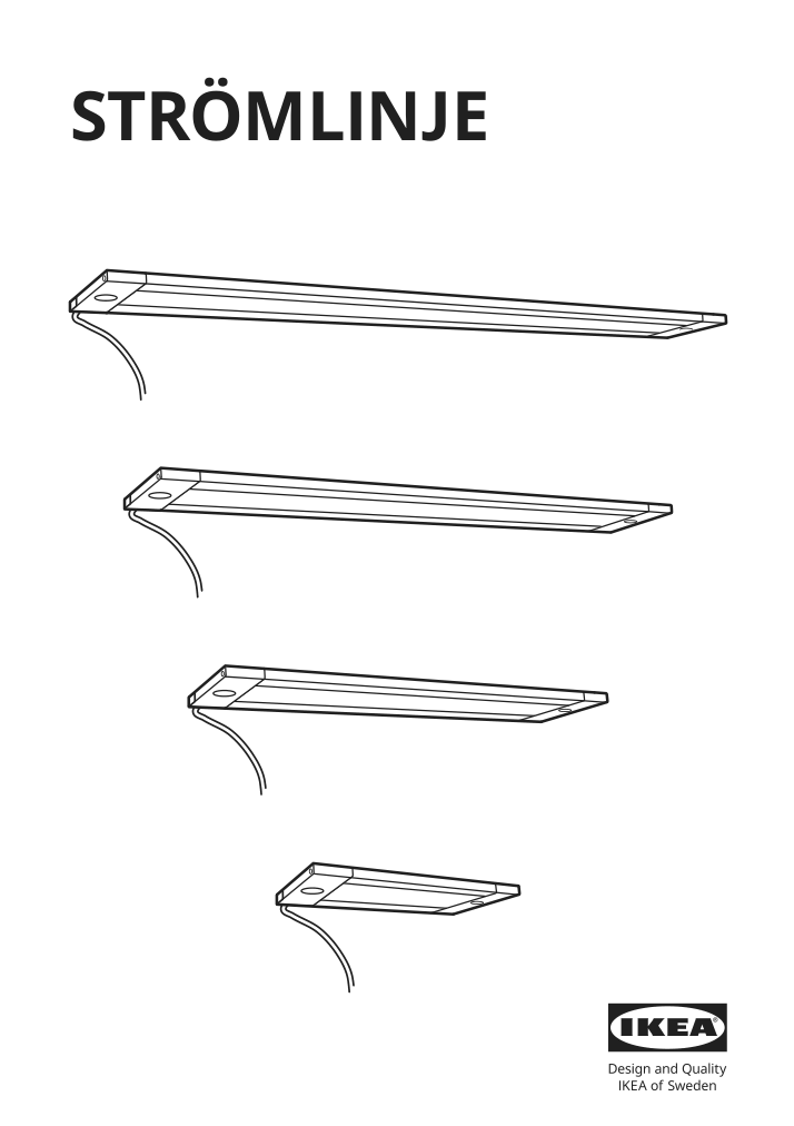 Assembly instructions for IKEA Stroemlinje led countertop light white | Page 1 - IKEA STRÖMLINJE LED countertop light 103.517.09