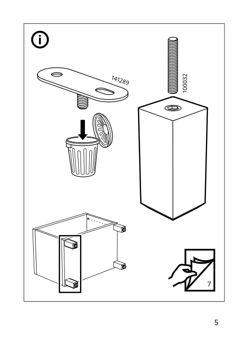 Assembly instructions for IKEA Stubbarp leg black brown | Page 5 - IKEA BESTÅ storage combination w doors/drawers 894.126.01