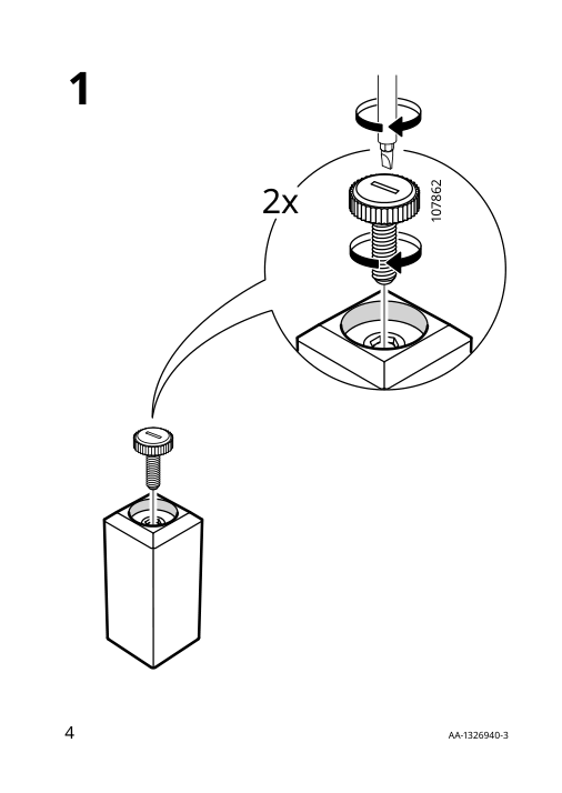 Assembly instructions for IKEA Stubbarp leg dark gray | Page 4 - IKEA BESTÅ storage combination with drawers 295.558.34