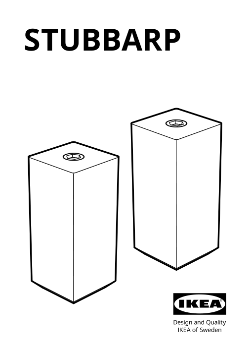 Assembly instructions for IKEA Stubbarp leg white | Page 1 - IKEA BESTÅ TV bench with doors and drawers 195.680.16