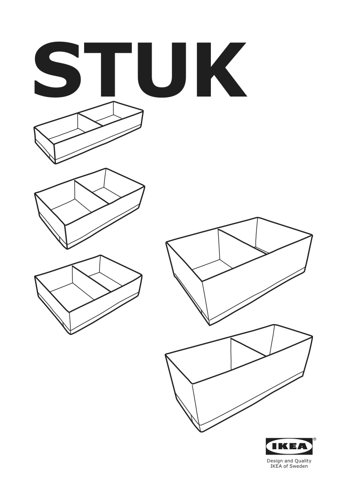 Assembly instructions for IKEA Stuk box with compartments white | Page 1 - IKEA STUK box with compartments 804.744.34