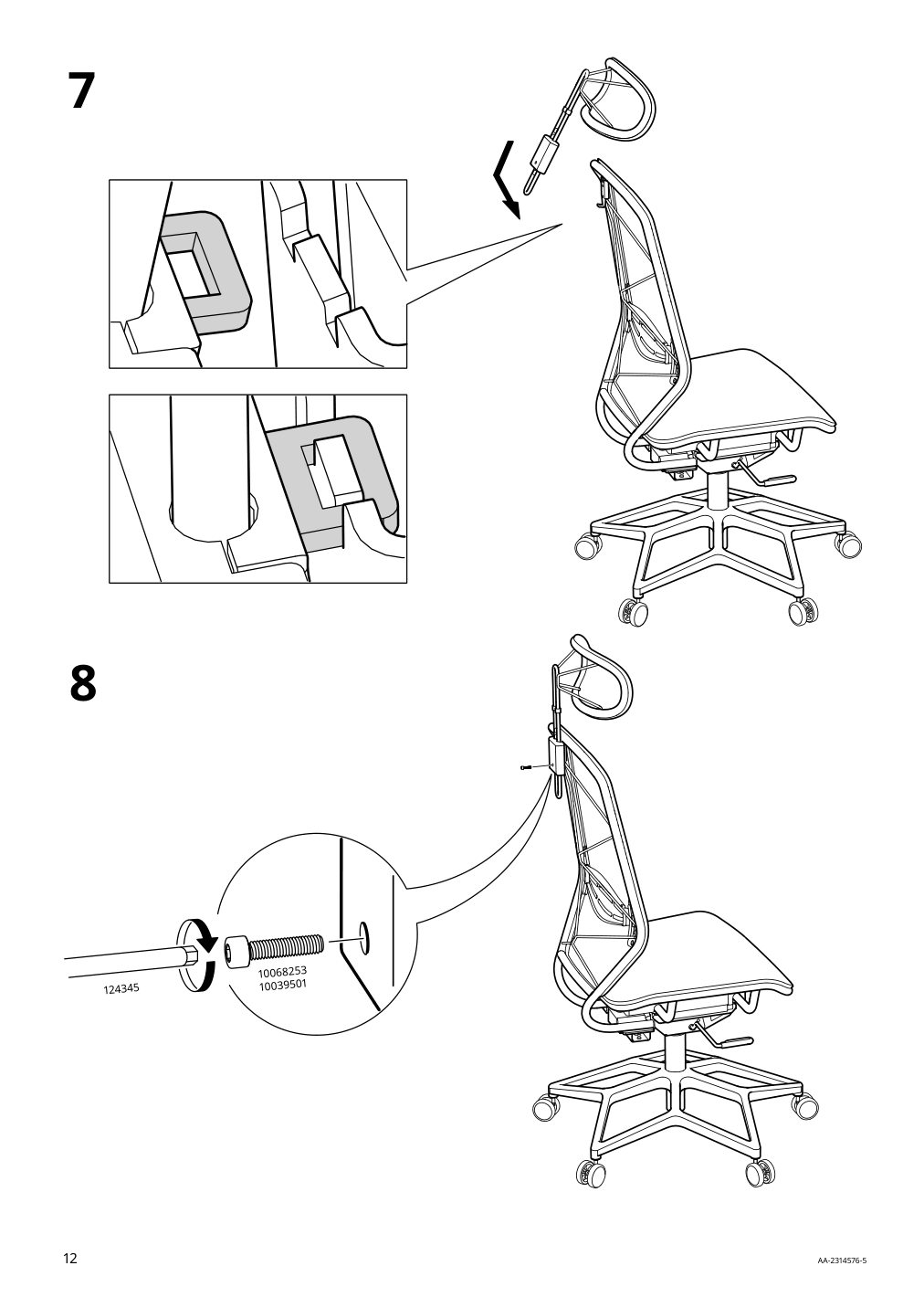 Assembly instructions for IKEA Styrspel gaming chair blue light gray | Page 12 - IKEA STYRSPEL gaming chair 105.066.93