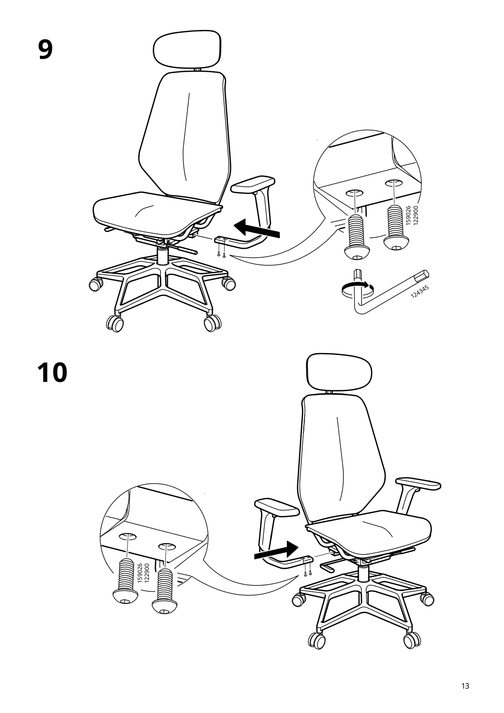 Assembly instructions for IKEA Styrspel gaming chair blue light gray | Page 13 - IKEA STYRSPEL gaming chair 105.066.93