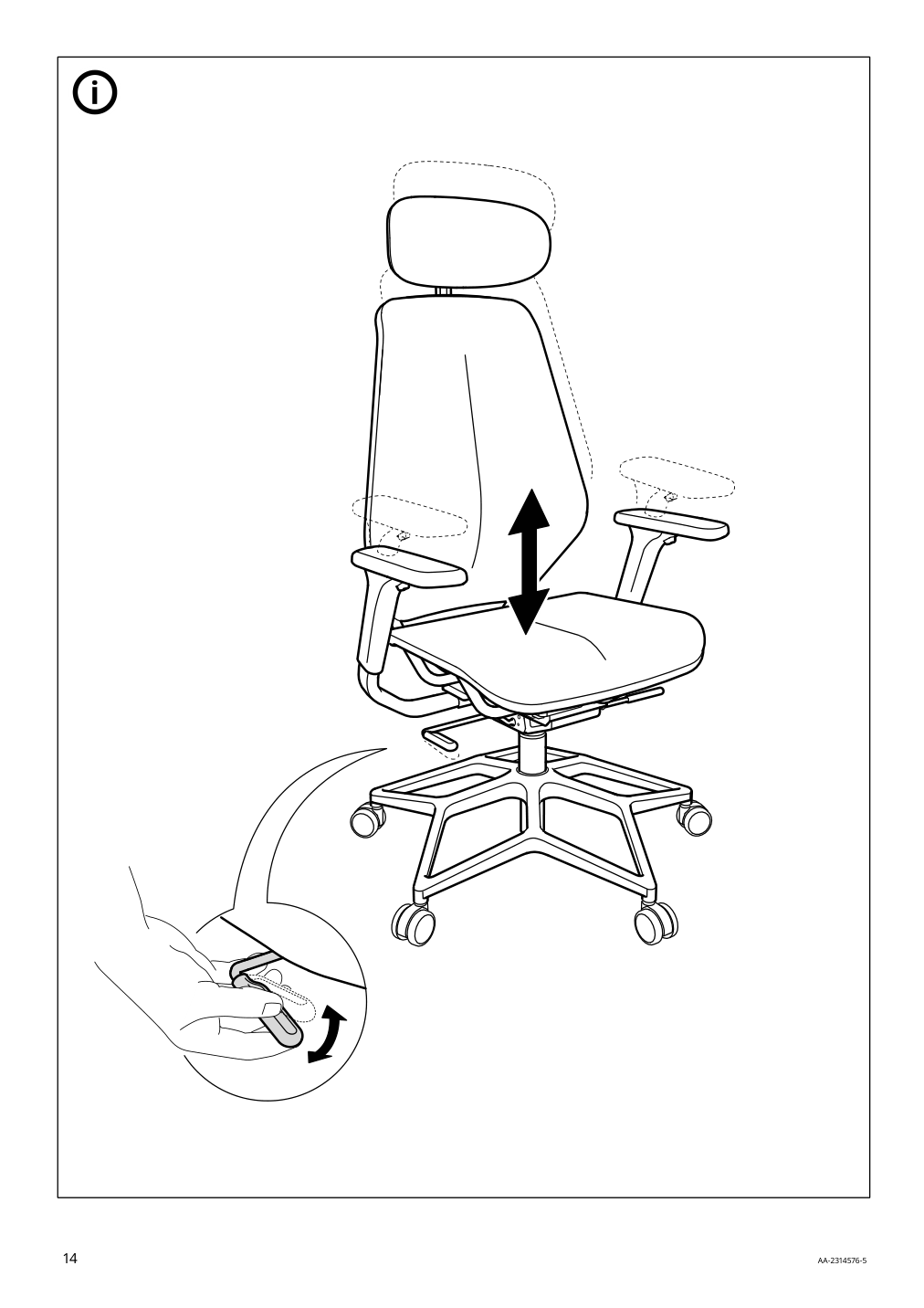 Assembly instructions for IKEA Styrspel gaming chair blue light gray | Page 14 - IKEA STYRSPEL gaming chair 105.066.93