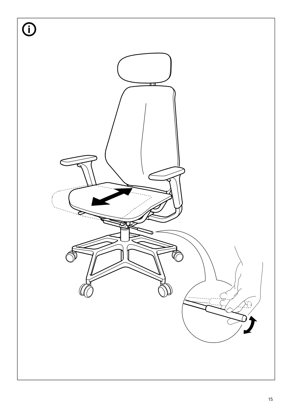 Assembly instructions for IKEA Styrspel gaming chair blue light gray | Page 15 - IKEA STYRSPEL gaming chair 105.066.93