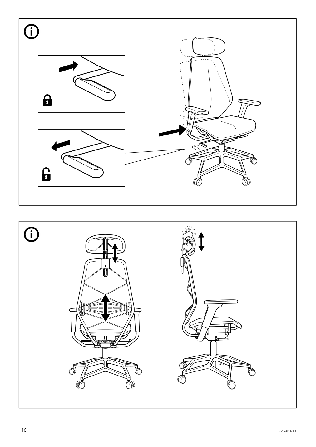 Assembly instructions for IKEA Styrspel gaming chair blue light gray | Page 16 - IKEA STYRSPEL gaming chair 105.066.93