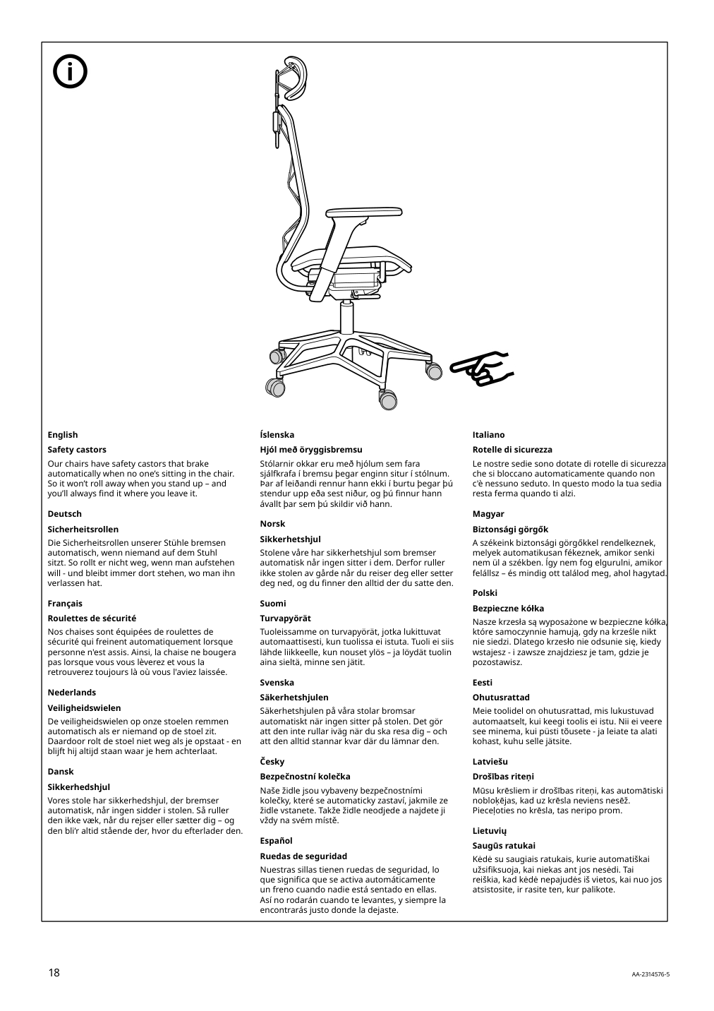 Assembly instructions for IKEA Styrspel gaming chair blue light gray | Page 18 - IKEA STYRSPEL gaming chair 105.066.93