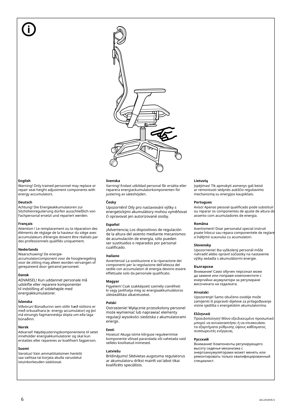 Assembly instructions for IKEA Styrspel gaming chair blue light gray | Page 6 - IKEA STYRSPEL gaming chair 105.066.93