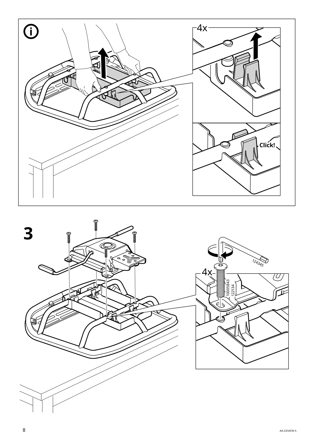 Assembly instructions for IKEA Styrspel gaming chair blue light gray | Page 8 - IKEA STYRSPEL gaming chair 105.066.93