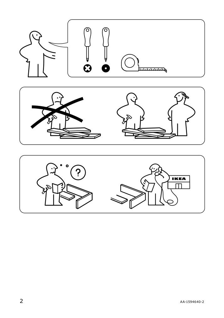 Assembly instructions for IKEA Sultan support leg black | Page 2 - IKEA ESPEVÄR slatted mattress base with legs 292.079.05