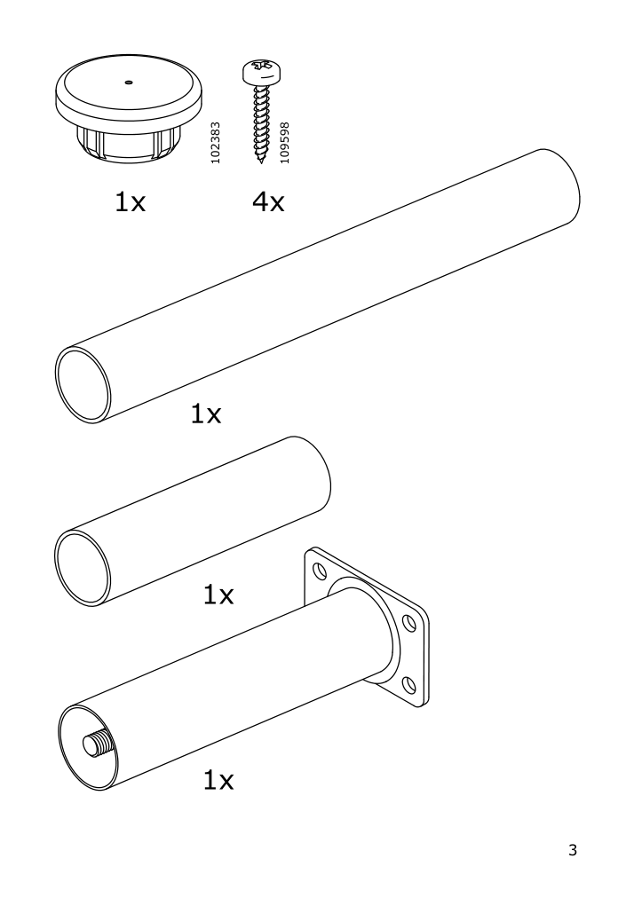 Assembly instructions for IKEA Sultan support leg black | Page 3 - IKEA ESPEVÄR slatted mattress base with legs 292.079.05