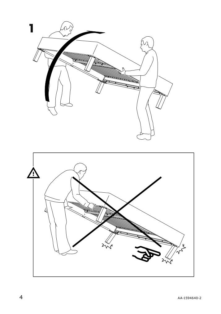 Assembly instructions for IKEA Sultan support leg black | Page 4 - IKEA ESPEVÄR slatted mattress base with legs 292.079.05