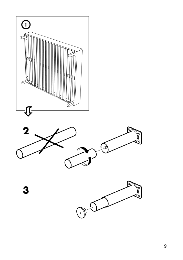 Assembly instructions for IKEA Sultan support leg black | Page 9 - IKEA ESPEVÄR slatted mattress base with legs 292.079.05