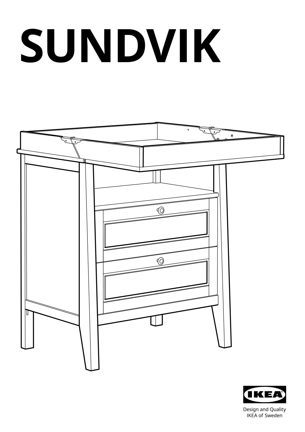 Assembly instructions for IKEA Sundvik changing table chest gray | Page 1 - IKEA SUNDVIK 3-piece baby furniture set 095.058.16