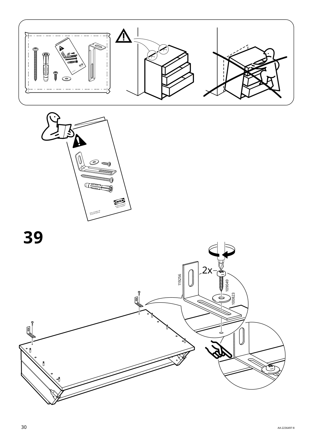 Assembly instructions for IKEA Sundvik changing table chest gray | Page 30 - IKEA SUNDVIK 2-piece baby furniture set 595.061.06