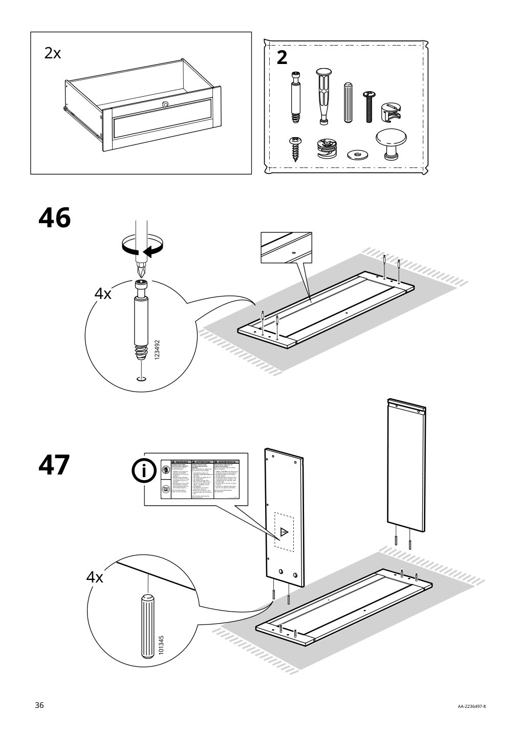 Assembly instructions for IKEA Sundvik changing table chest gray | Page 36 - IKEA SUNDVIK changing table/chest 804.940.26