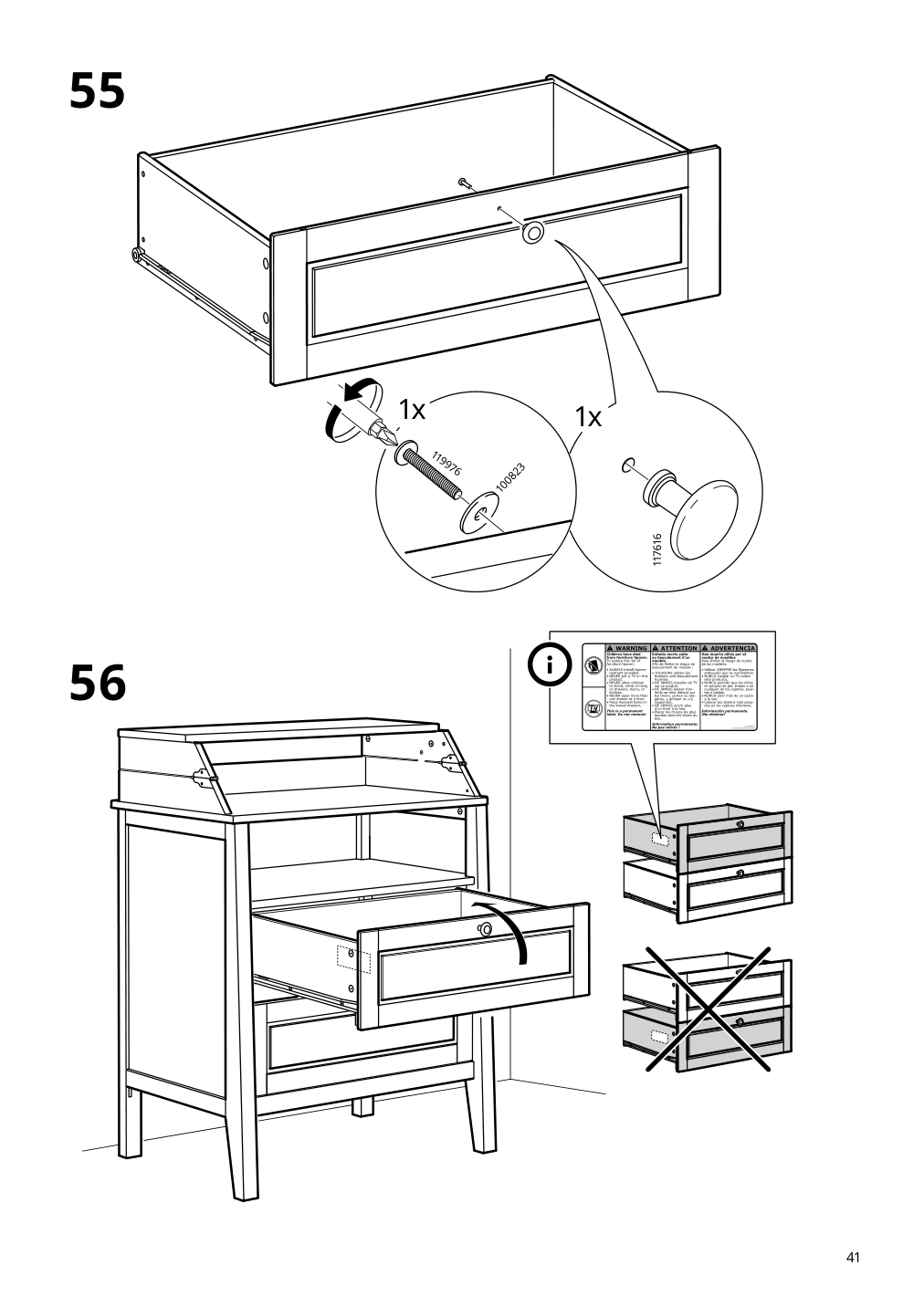 Assembly instructions for IKEA Sundvik changing table chest gray | Page 41 - IKEA SUNDVIK changing table/chest 804.940.26