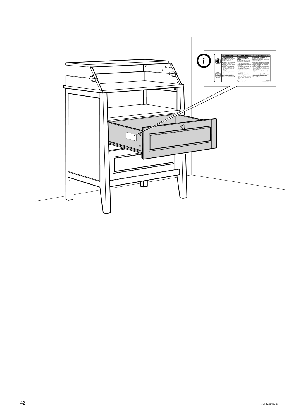 Assembly instructions for IKEA Sundvik changing table chest gray | Page 42 - IKEA SUNDVIK 2-piece baby furniture set 595.061.06