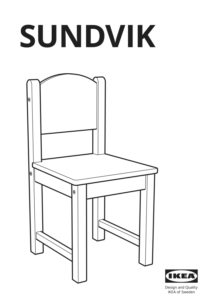 Assembly instructions for IKEA Sundvik childrens chair white | Page 1 - IKEA SUNDVIK children's chair 601.963.58