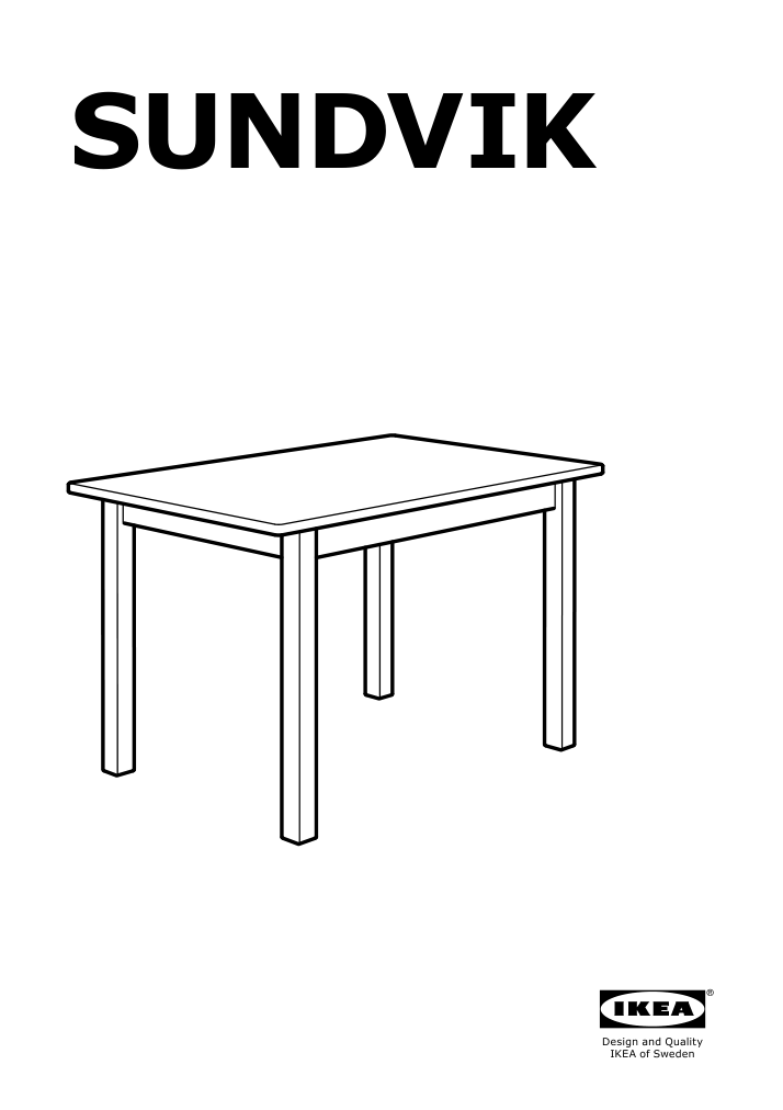 Assembly instructions for IKEA Sundvik childrens table white | Page 1 - IKEA SUNDVIK children's table 102.016.73